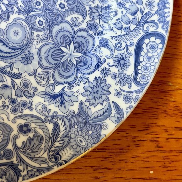 Blue Floral Plate Godinger Antique Reflections 7.5 Inches - Picture 4 of 8